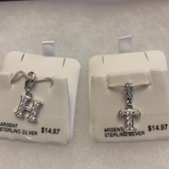Da Vinci Sterling Silver Letter Charms H or T/ Pendants/Clip on Charms (NEW) - Picture 2 of 2